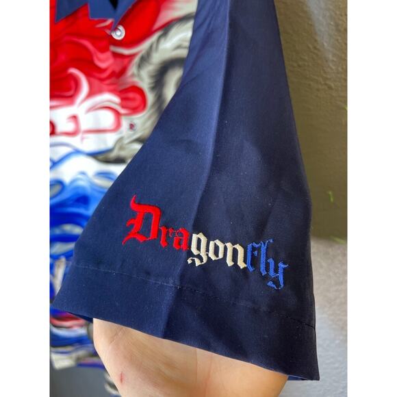 Mens Dragonfly Road House Shirt XXXL Joker Skulls red/blue - Picture 4 of 6